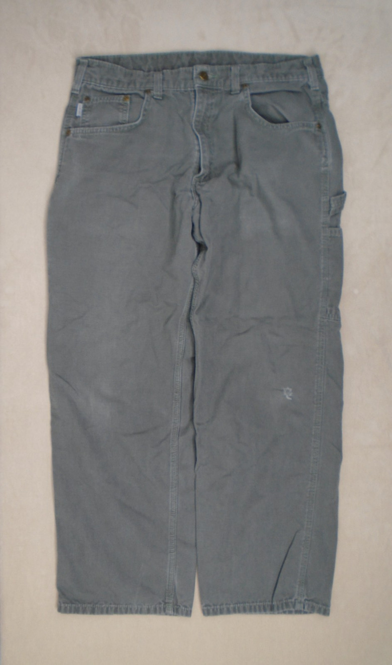 Carhartt B159 DMS Mens Green Loose Fit Canvas Carpenter Pants 36x30